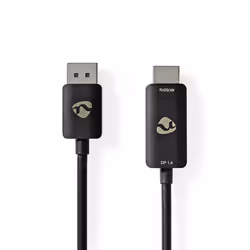 Nedis CCGP37108BK18, 1,8 m, HDMI Type A (Standard), DisplayPort, Mâle, Mâle, Droit