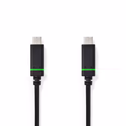 Nedis CCGB64700BK20, 2 m, USB C, USB C, USB 3.2 Gen 1 (3.1 Gen 1), 5000 Mbit/s, Noir