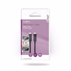 Nedis CCGB64700BK20 câble USB 2 m USB 3.2 Gen 1 (3.1 Gen 1) USB C Noir