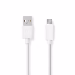 Nedis CCGB60600WT10, 1 m, USB A, USB C, USB 2.0, 480 Mbit/s, Blanc