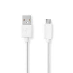 Nedis CCGB60600WT10 câble USB 1 m USB 2.0 USB A USB C Blanc