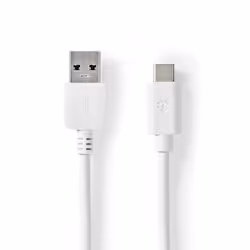 Nedis CCGW61600WT10, 1 m, USB A, USB C, USB 3.2 Gen 1 (3.1 Gen 1), Blanc