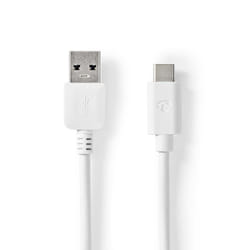 Nedis CCGW61600WT10 câble USB 1 m USB 3.2 Gen 1 (3.1 Gen 1) USB A USB C Blanc