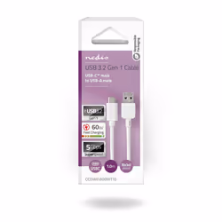 Nedis CCGW61600WT10 câble USB 1 m USB 3.2 Gen 1 (3.1 Gen 1) USB A USB C Blanc