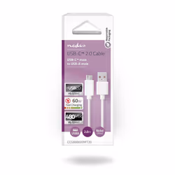 Nedis CCGB60600WT20 câble USB 2 m USB 2.0 USB A USB C Blanc