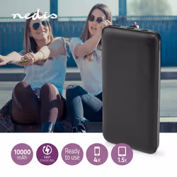 Nedis UPBKPD10000BK banque d'alimentation électrique Lithium Polymère (LiPo) 10000 mAh Noir - Vue supplémentaire 12