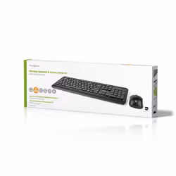 Nedis KBMCW100BKUS clavier Souris incluse RF sans fil QWERTY Anglais américain Noir - Vue supplémentaire 8