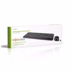 Nedis KBMCW100BKUS clavier Souris incluse RF sans fil QWERTY Anglais américain Noir - Vue supplémentaire 9