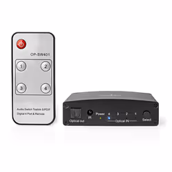 Nedis ASWI2514BK commutateur audio Noir