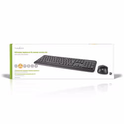 Nedis KBMCW100BKND clavier Souris incluse RF sans fil QWERTY Nordique Noir - Vue supplémentaire 6