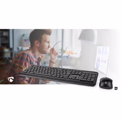 Nedis KBMCW100BKND clavier Souris incluse RF sans fil QWERTY Nordique Noir - Vue supplémentaire 9