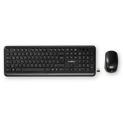 Nedis KBMCW100BKDE clavier Souris incluse FR sans fil +USB QWERTZ Allemand Noir