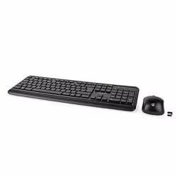 Nedis KBMCW100BKDE clavier Souris incluse FR sans fil +USB QWERTZ Allemand Noir