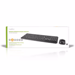 Nedis KBMCW100BKDE clavier Souris incluse FR sans fil +USB QWERTZ Allemand Noir - Vue supplémentaire 6