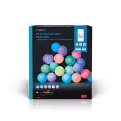 Nedis WIFILP03C20, Guirlande lumineuse décorative, Noir, IP65, Noir, Sans fil, 20 lampe(s)