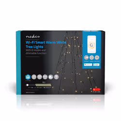Nedis WIFILXT01W200, Guirlande lumineuse décorative, Noir, IP65, Noir, 200 lampe(s), LED