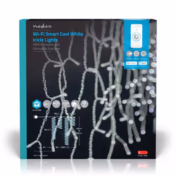 Nedis WIFILXC03W400, Guirlande lumineuse décorative, Blanc, IP65, Noir, 400 lampe(s), LED