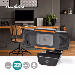 Nedis WCAM100BK webcam 2 MP 1920 x 1080 pixels USB 2.0 Noir