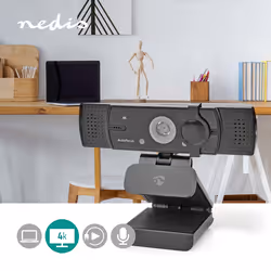 Nedis WCAM120BK webcam 8,3 MP 3840 x 2160 pixels USB 2.0 Noir