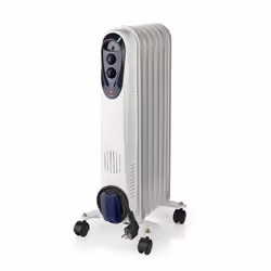 Nedis HTOI30WT7, Chauffage électrique à bain d’huile, Huile, 1,5 m, Intérieure, Sol, Blanc
