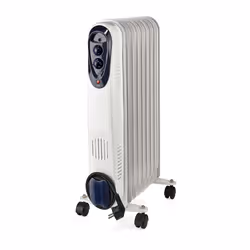 Nedis HTOI30WT9, Chauffage électrique à bain d’huile, Huile, 1,5 m, Intérieure, Sol, Blanc