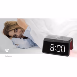 Nedis WCACQ30BK réveille-matin Réveil numérique Noir - Vue supplémentaire 8