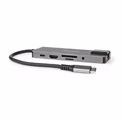 Nedis USB-Adapter | USB 3.2 Gen 1 | USB-C™ Female | HDMI™ Output / RJ45 Female / SD / 2x USB-C™ / 3,5 mm Female / 3x USB-A Female | 5 Gbps | 0.20 m | Rond | Verguld | PVC | Antraciet | Doos - Vue supplémentaire 4