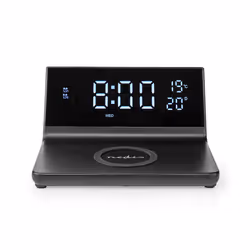 Nedis WCACQ20BK réveille-matin Réveil numérique Noir