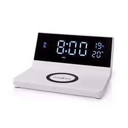 Nedis WCACQ20WT, Réveil numérique, Rectangle, Blanc, Acrylonitrile-Butadiène-Styrène (ABS), 24h, 1 °C