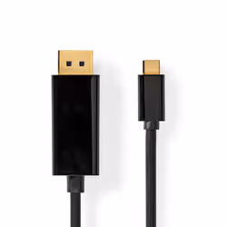 Nedis CCGB64352BK20, 2 m, USB Type-C, DisplayPort, Mâle, Mâle, Droit