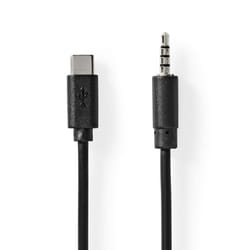 Nedis CCGB65950BK10 câble de téléphone portable Noir 1 m USB C 3,5mm