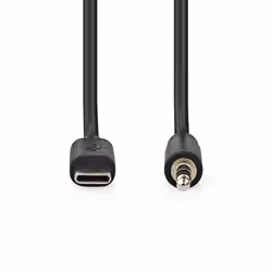 Nedis CCGB65950BK10 câble de téléphone portable Noir 1 m USB C 3,5mm