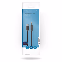 Nedis CCGB65950BK10 câble de téléphone portable Noir 1 m USB C 3,5mm