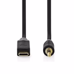 Nedis CCBW65950AT10, USB C, Mâle, 3,5mm, Mâle, 1 m, Noir