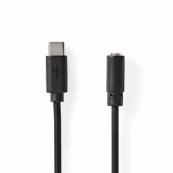 Nedis CCGB65960BK10, Noir, USB C, 3,5mm, 1 m, Mâle, Femelle