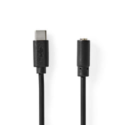 Nedis CCGB65960BK10 câble de téléphone portable Noir 1 m USB C 3,5mm
