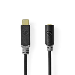 Nedis CCBW65960AT10 câble de téléphone portable Noir, Gris 1 m USB C 3,5mm
