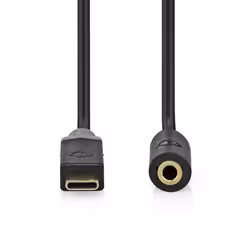 Nedis CCBW65960AT10 câble de téléphone portable Noir, Gris 1 m USB C 3,5mm