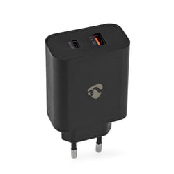 Nedis WCPD65W130BK chargeur d'appareils mobiles Universel Noir Secteur Charge rapide Intérieure