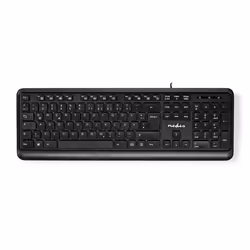 Nedis KBMU200BKDE clavier USB QWERTZ Allemand Noir