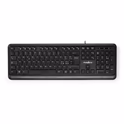 Nedis KBMU200BKIT, Taille réelle (100 %), USB, Clavier à membrane, QWERTY, Noir