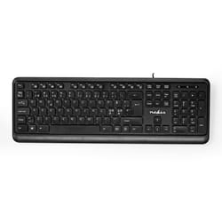 Nedis KBMU200BKND clavier USB QWERTY Nordique Noir