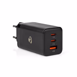 Nedis Universal GaN Wall Charger Ordinateur portable, Smartphone, Tablette Noir Secteur Charge rapide Intérieure - Vue supplémentaire 4