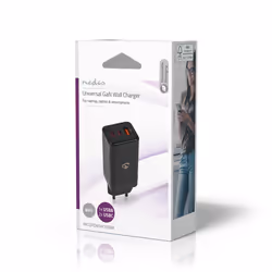 Nedis Universal GaN Wall Charger Ordinateur portable, Smartphone, Tablette Noir Secteur Charge rapide Intérieure - Vue supplémentaire 7