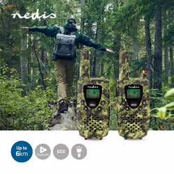 Nedis WLTK0810BK radio bidirectionnelle 8 canaux 446.00625 - 446.09375 MHz Vert