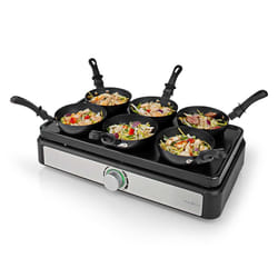 Nedis FCRA310FBK6 raclette 6 personne(s) 600 W Aluminium, Noir