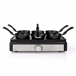 Nedis FCRA310FBK6 raclette 6 personne(s) 600 W Aluminium, Noir