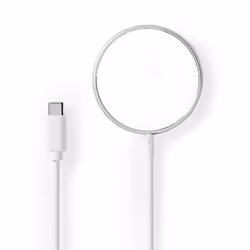 Nedis Wireless, Intérieure, USB, Recharge sans fil, 1 m, Aluminium, Blanc