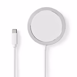 Nedis Wireless, Intérieure, USB, Recharge sans fil, 1 m, Aluminium, Blanc