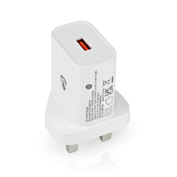 Nedis WCQC302AWTUK chargeur d'appareils mobiles Universel Blanc Secteur Charge rapide Intérieure